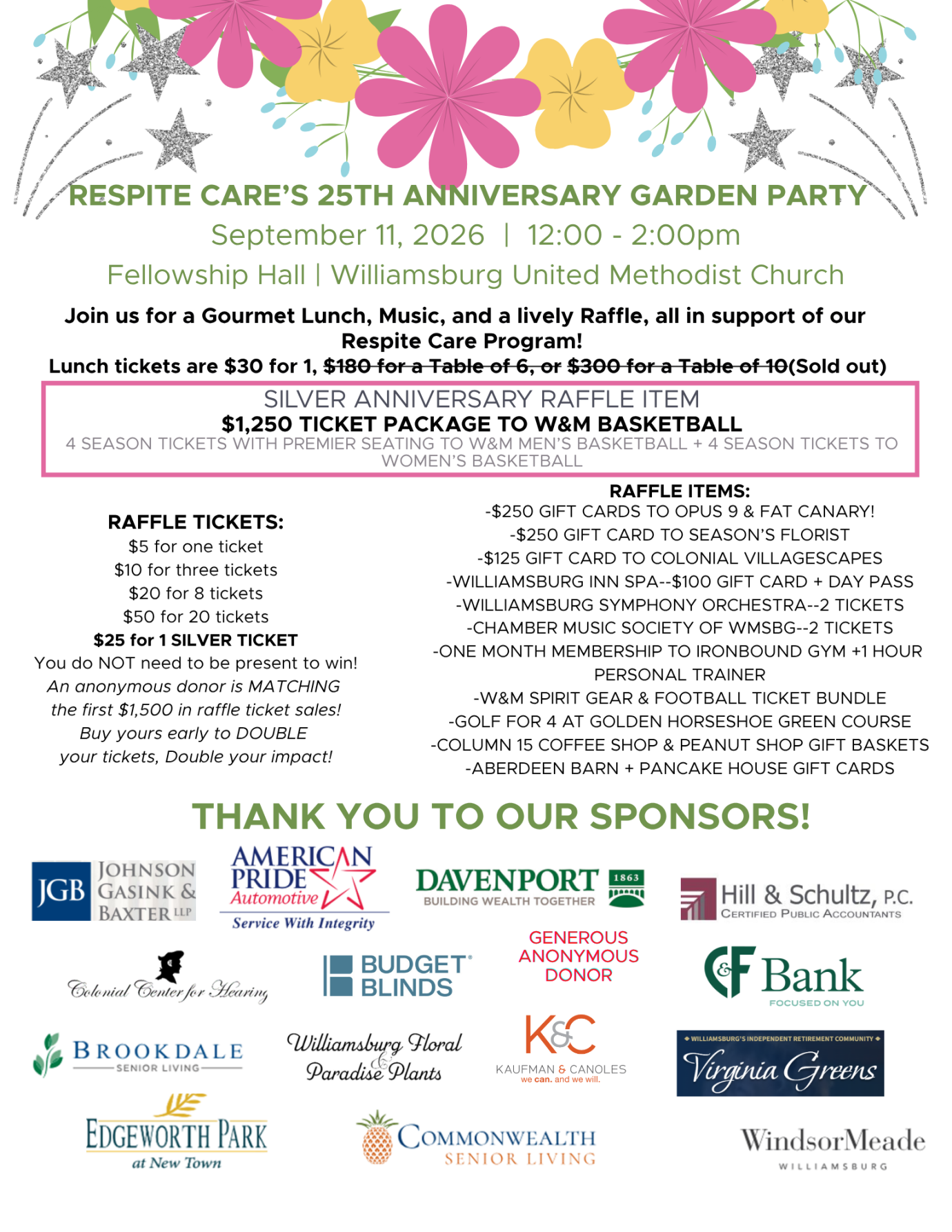 5th Annual Respite Care Garden Party