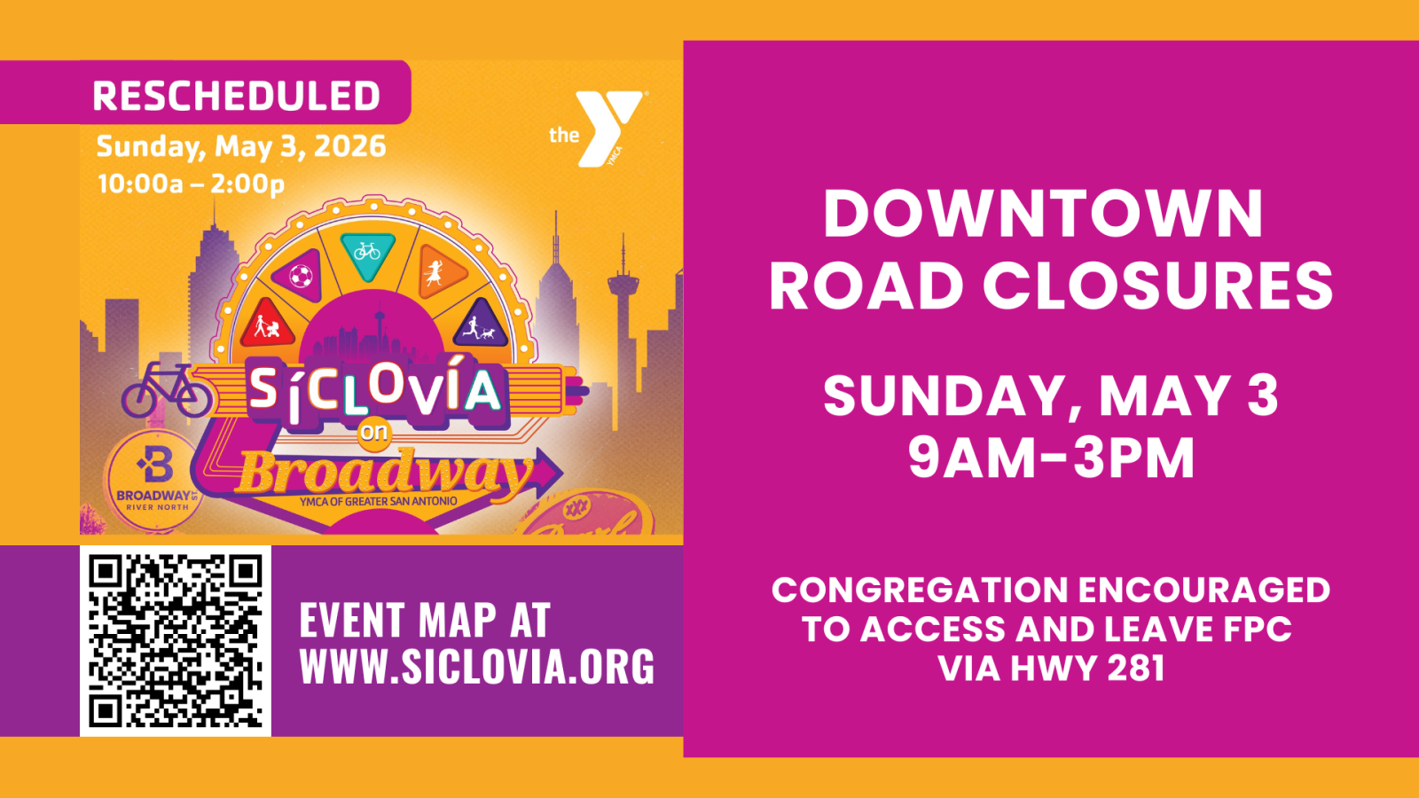 Broadway Street Closure — SÍCLÓVIA (April 12)