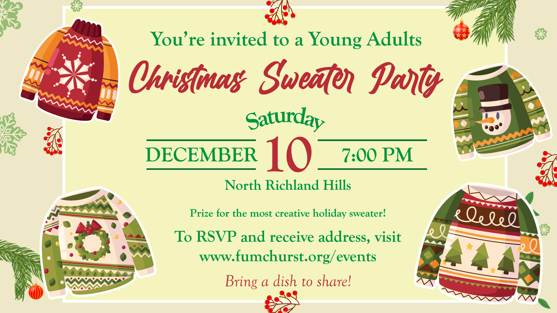 Young Adults Christmas Sweater Party