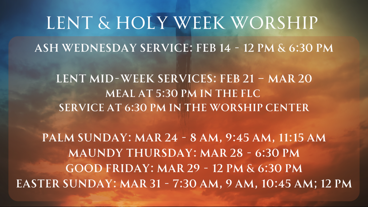 Lent and Holy Week Schedule