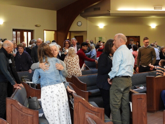 Sunday service exchanging peace