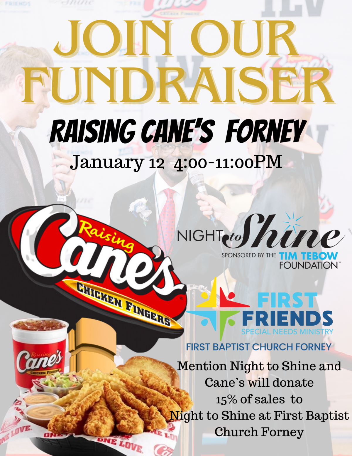 Night to Shine Fundraiser at Cane's