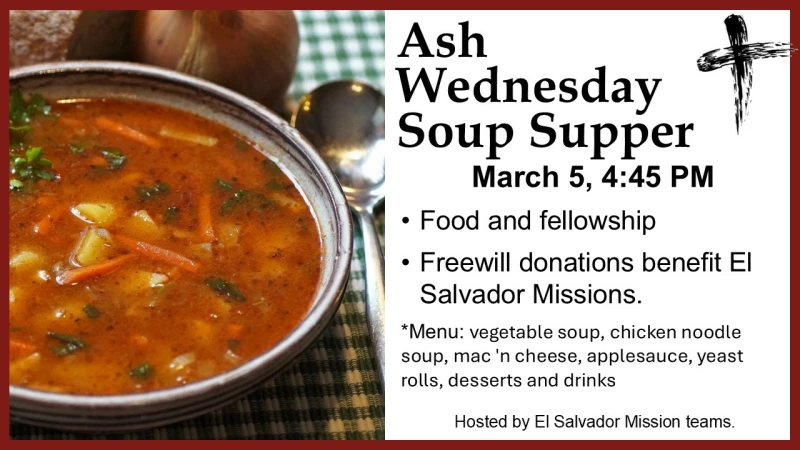 Ash Wednesday Soup Supper