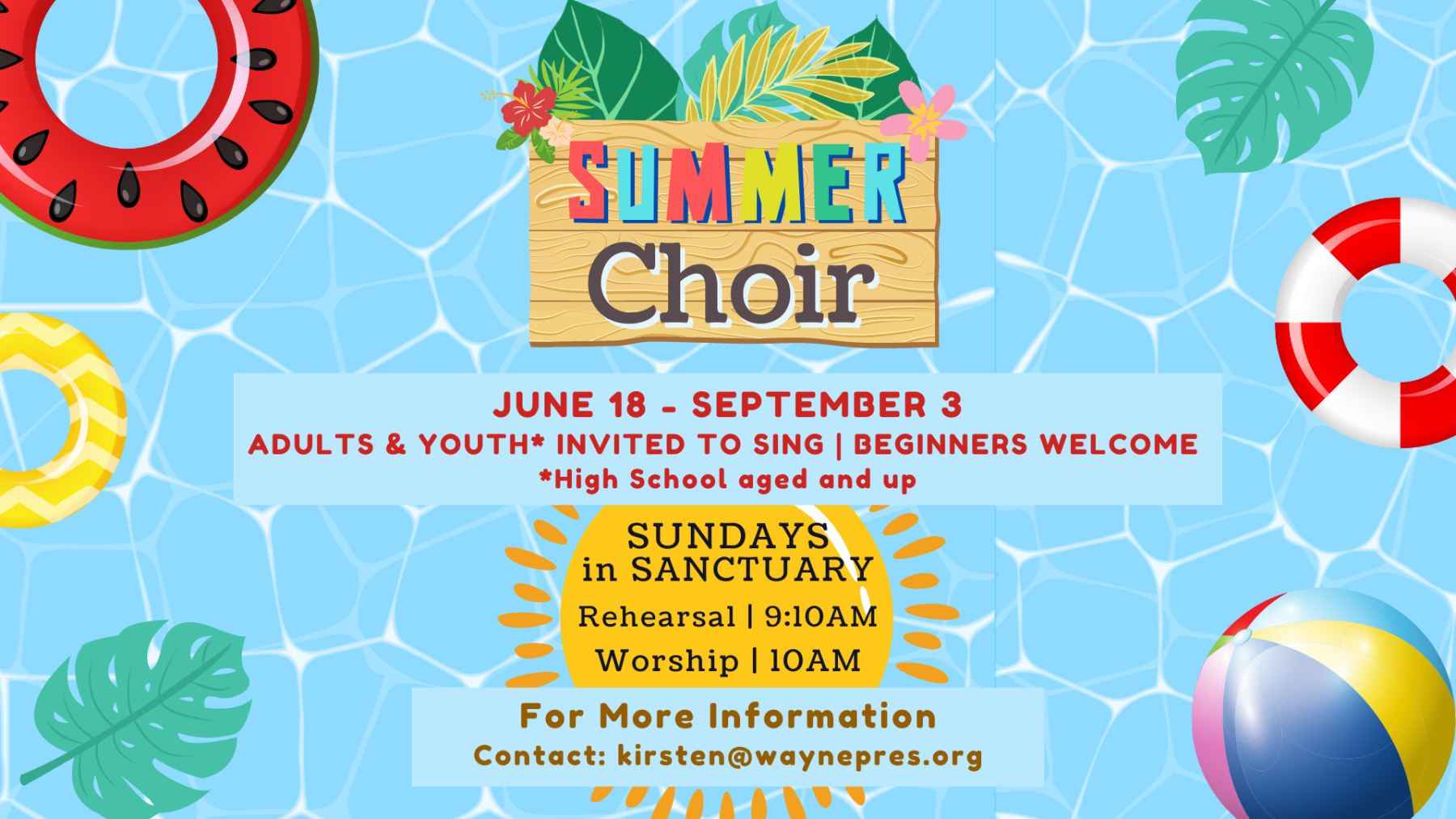 Summer Choir | 9:10AM, Sanctuary