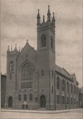 Old sepia postcard of Second Reformed Church
