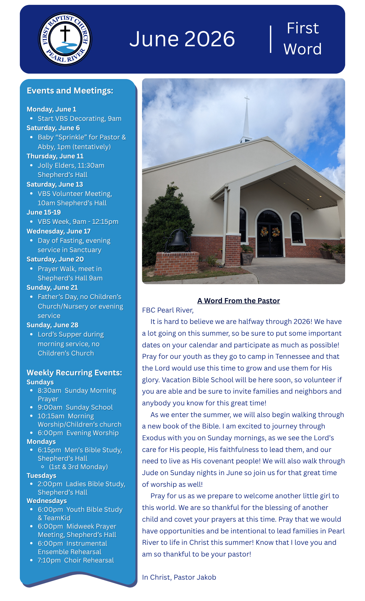 June 2026 Newsletter page 1