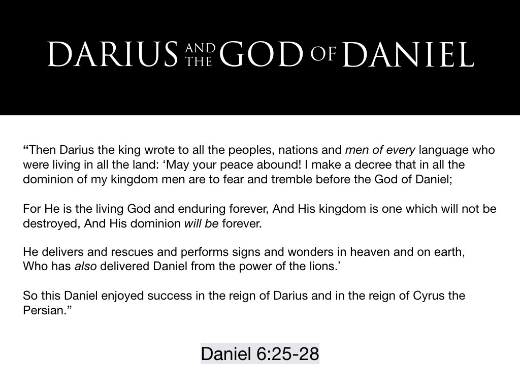 Darius and the God of Daniel