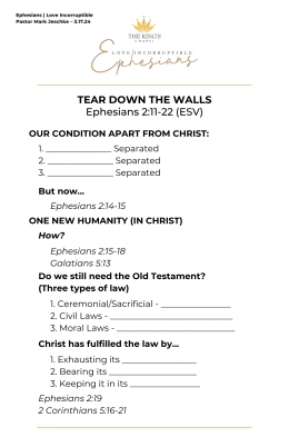 Tear Down the Walls | Ephesians 2:11-22