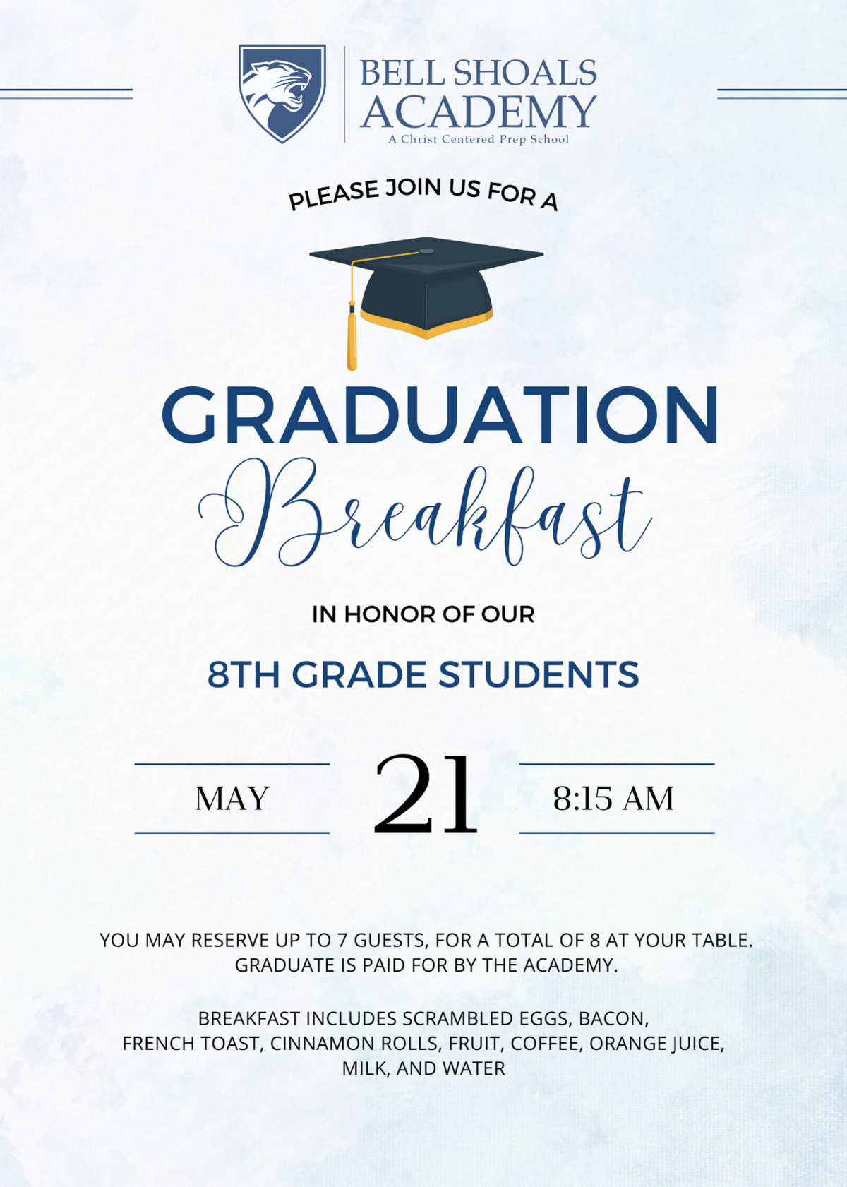 8th Grade Graduation & Breakfast