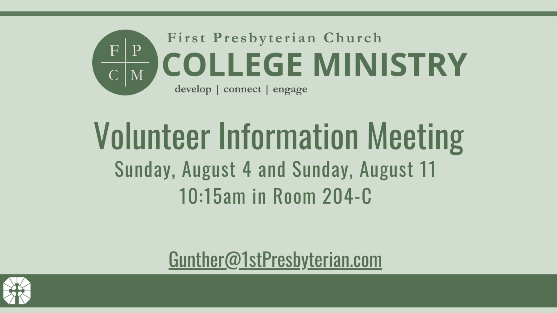 College Ministry Volunteer Information Meeting