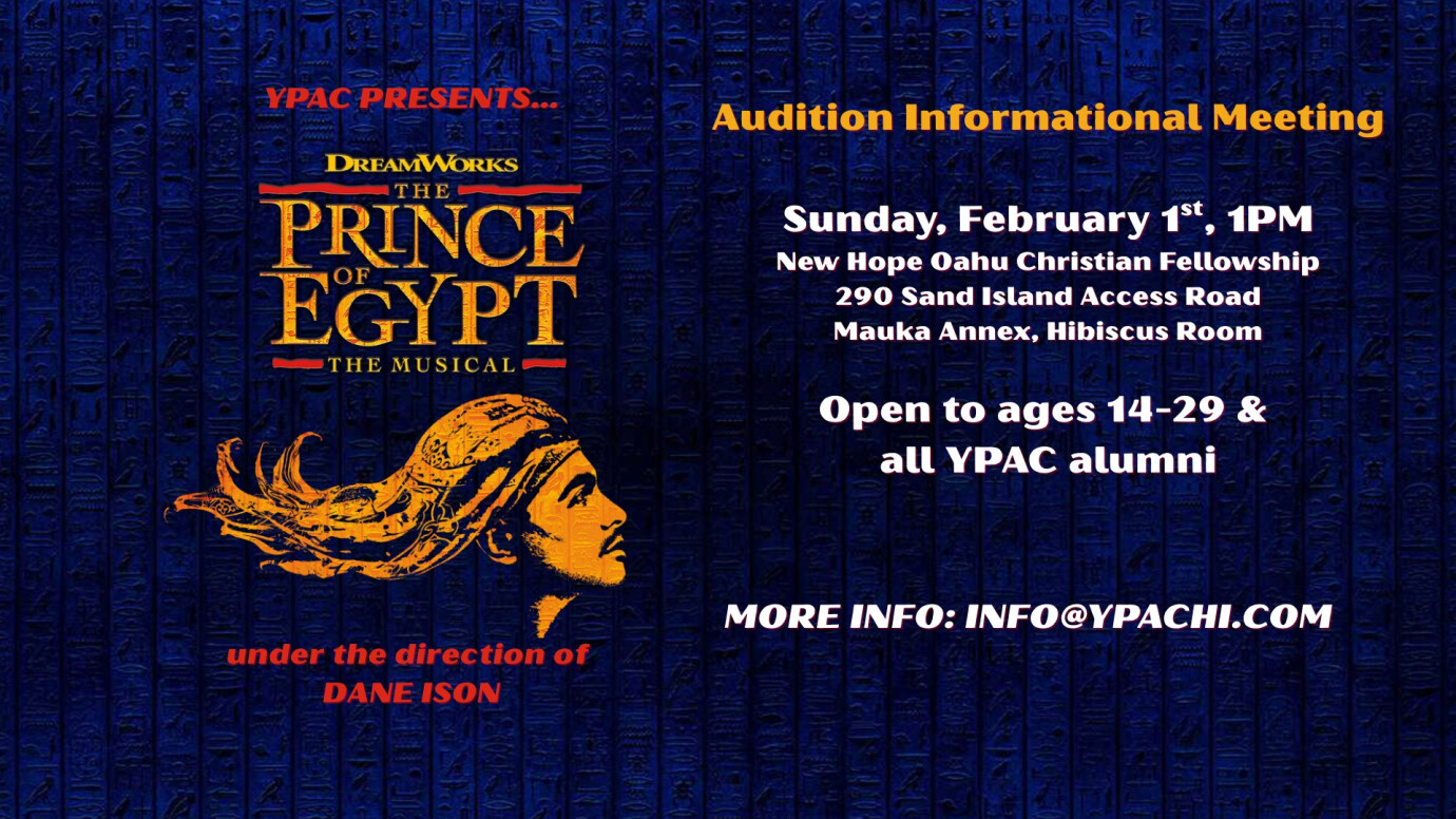 YPAC Present: Prince of Egypt I Audition Informational Meeting