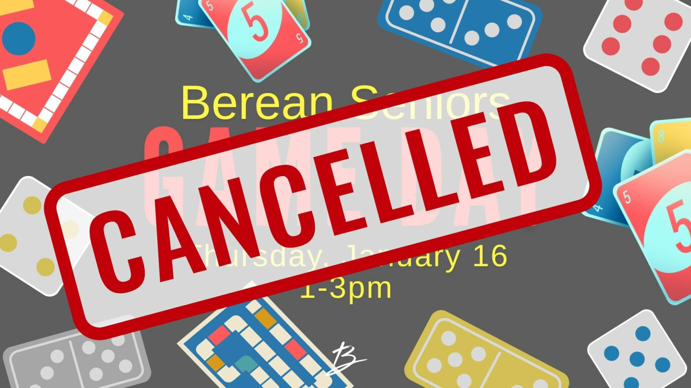 Senior Adults Game Day- Cancelled