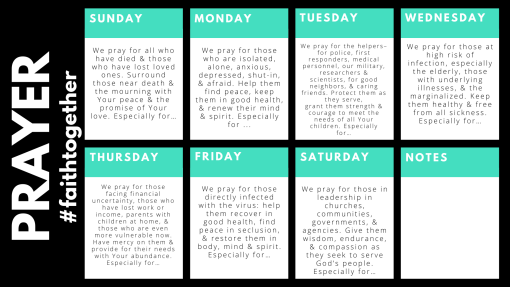 COVID-19 Prayer Calendar