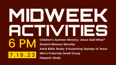 CBHC - A Reminder about Wednesday Night Ministries from Pastor Mark