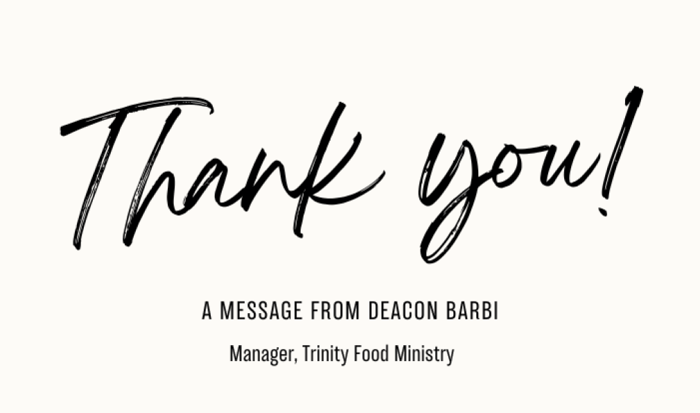 Thank you from Deacon Barbi 11.24.23