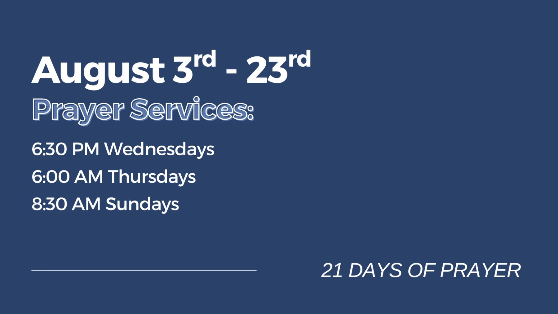 21 Days of Prayer