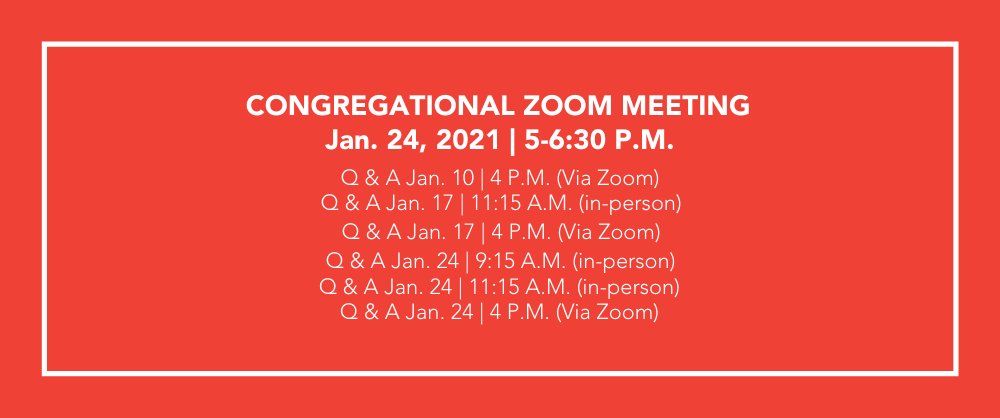 January 24, 2021 Congregational Meeting