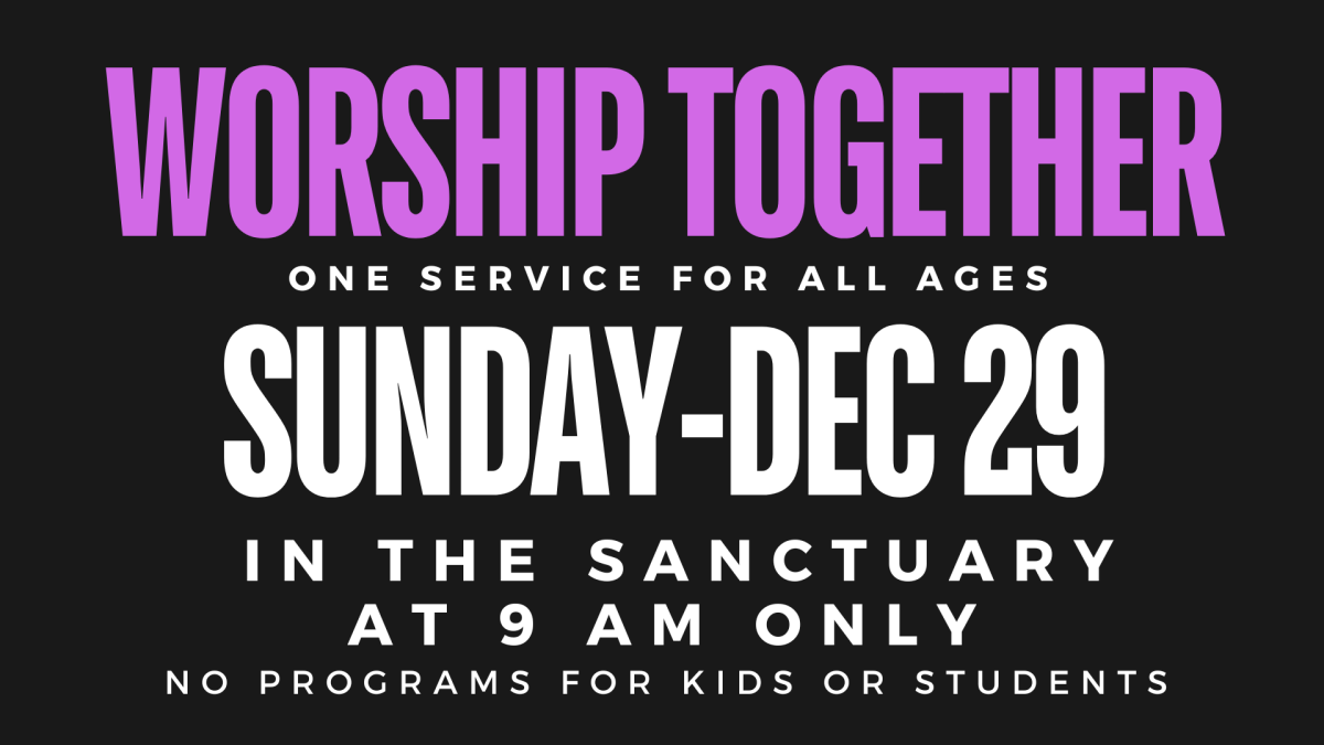 Worship Together-one service at 9 AM ONLY!