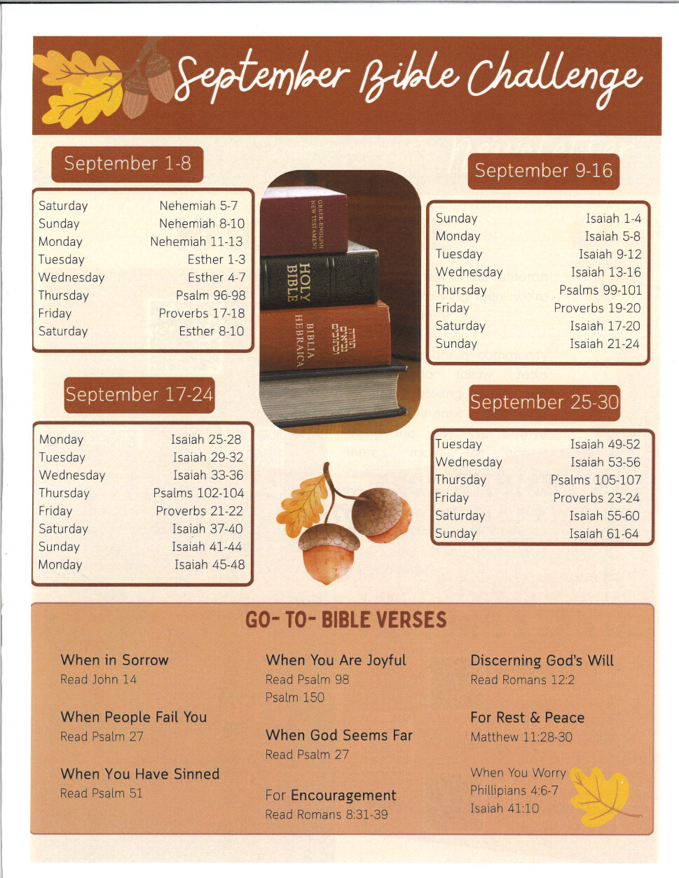 september 2026 Bible challenge
