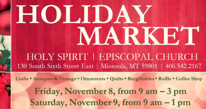 Holiday Market - Nov. 8 from 9 - 3 and Nov. 9 from 9 - 1