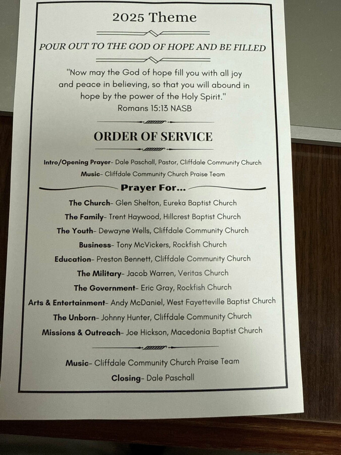 National Day of Prayer Program
