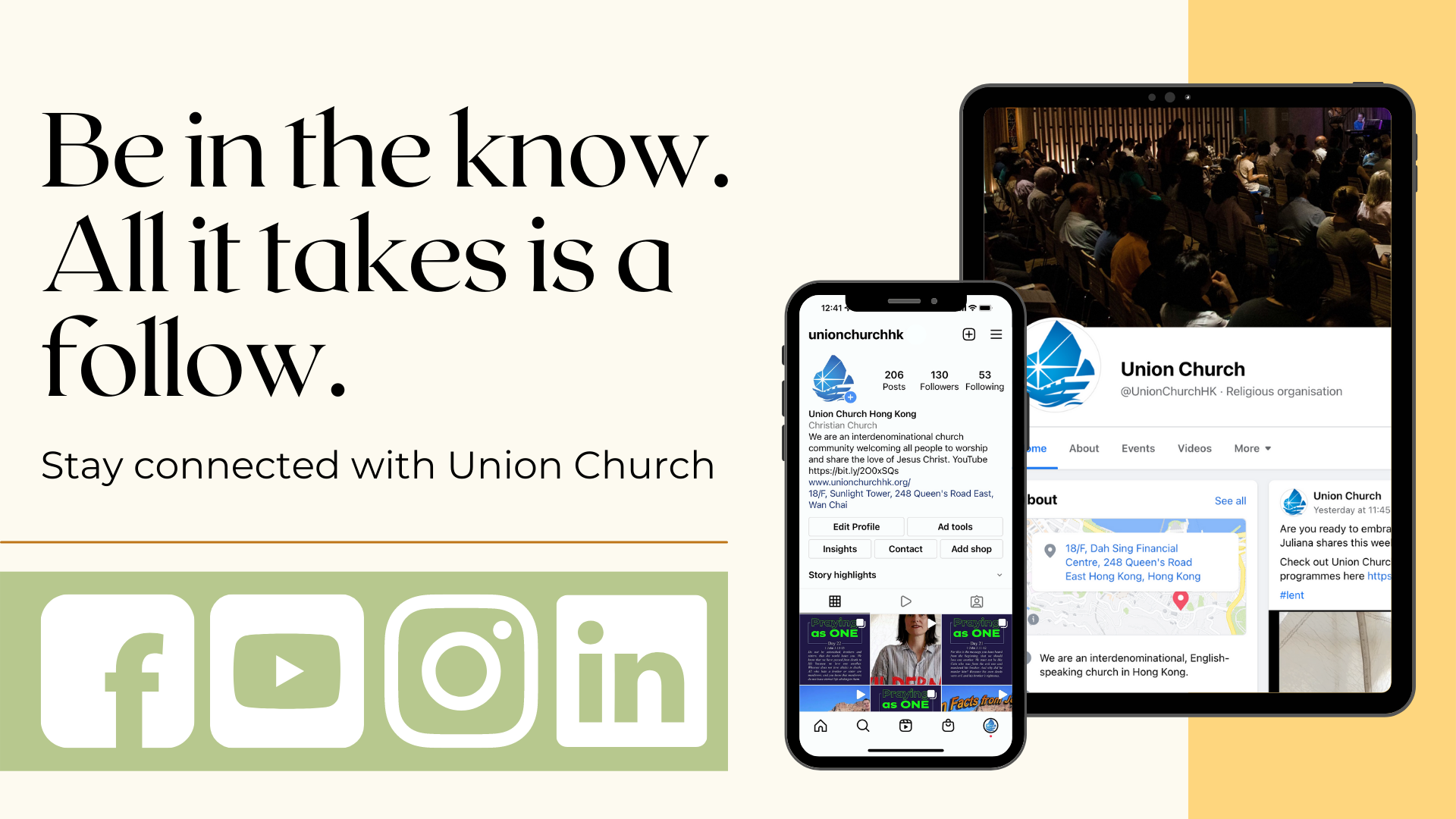 Follow Union church on social media