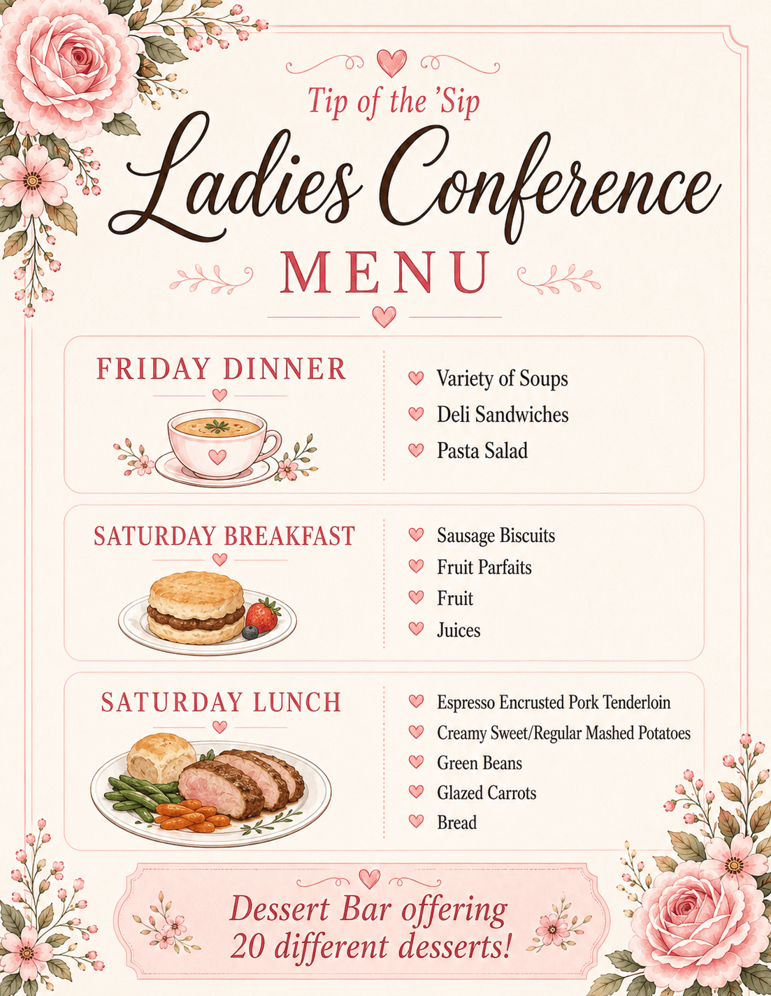 Ladies Conference 2026 Menu