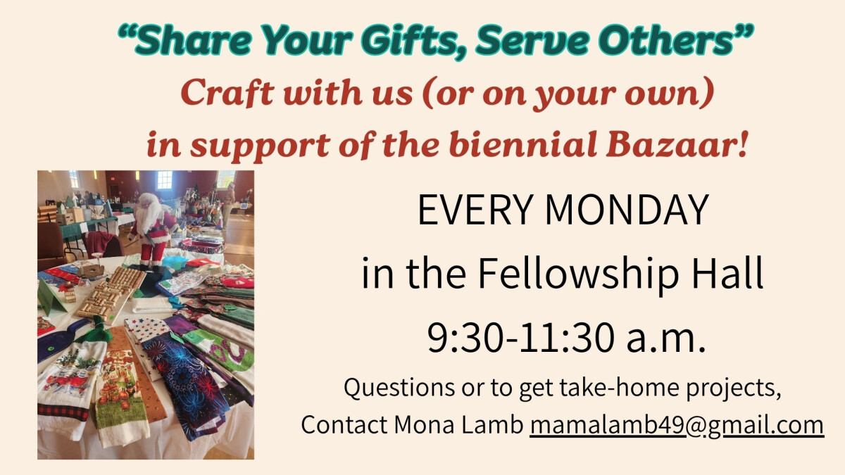 Create & Connect Mondays - Bazaar crafting days! 