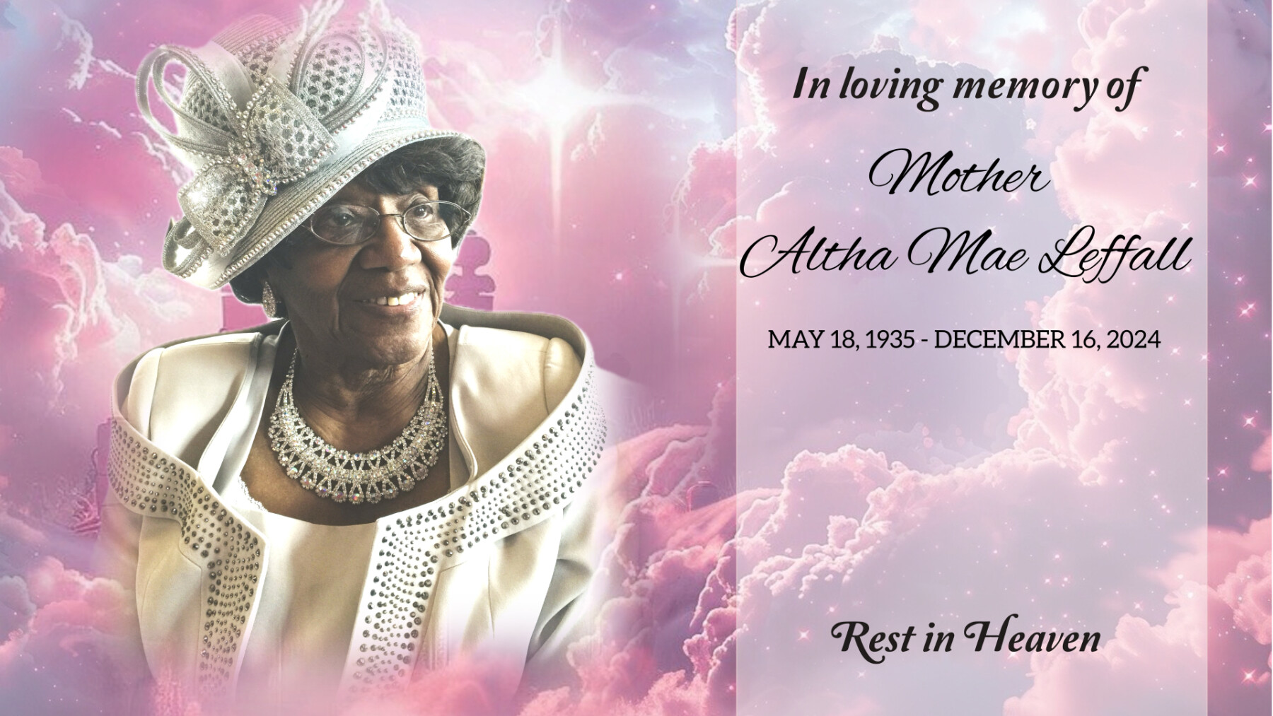 Live Stream Event - Funeral Service Mother Altha Mae Leffall