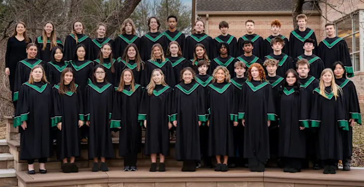 Dock Mennonite Academy Touring Choir Singing During Worship Service