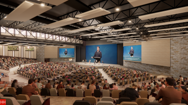 Interior worship space rendering