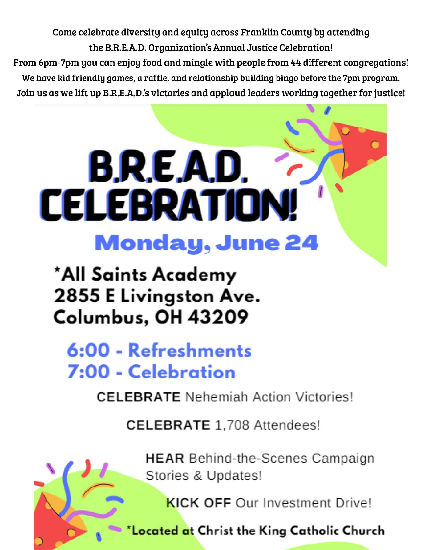 B.R.E.A.D. Celebration | Corinthian Missionary Baptist Church, Columbus OH