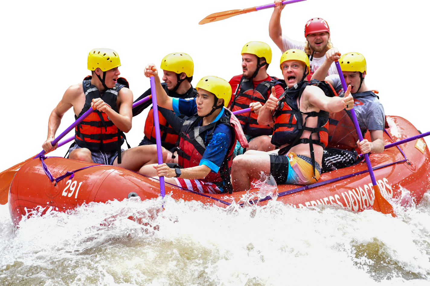 red whitewater raft