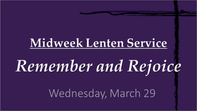 The Promise of Baptism "Remember and Renew" - Wed. Mar 29, 2023