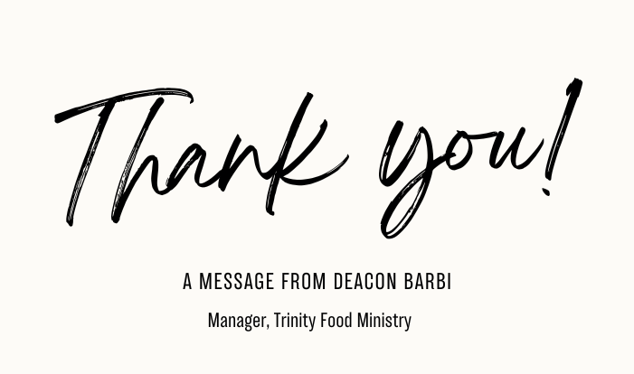 June 7th Thank You From Deacon Barbi
