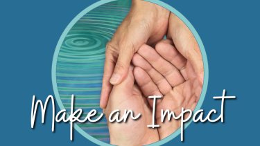 water ripples and clasping hands