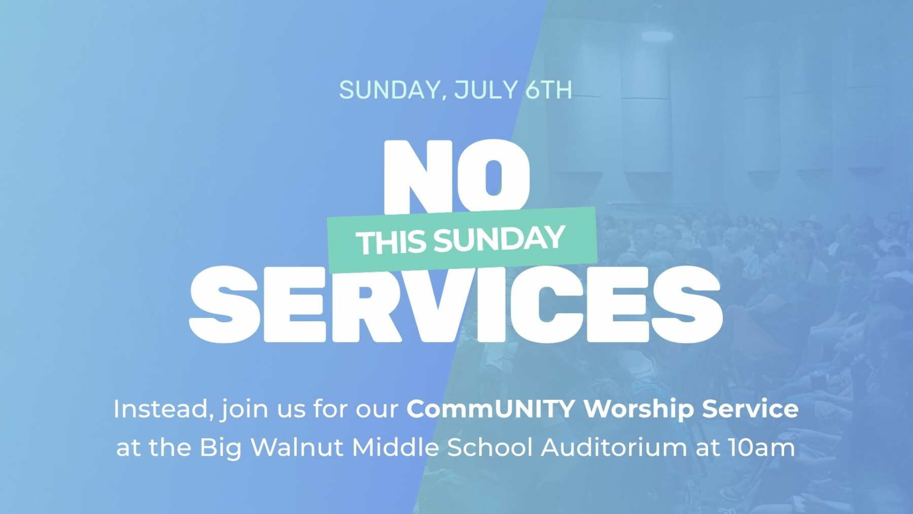No Sunday Services (at VCDC)