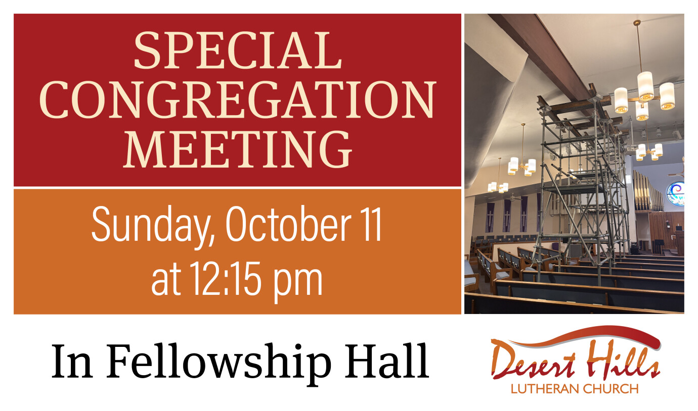 12:15 PM Special Congregation Meeting