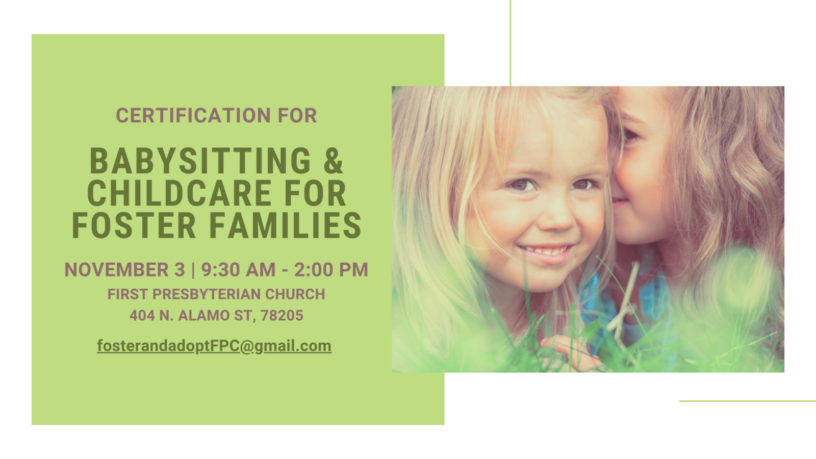 Foster Babysitting Certification Class