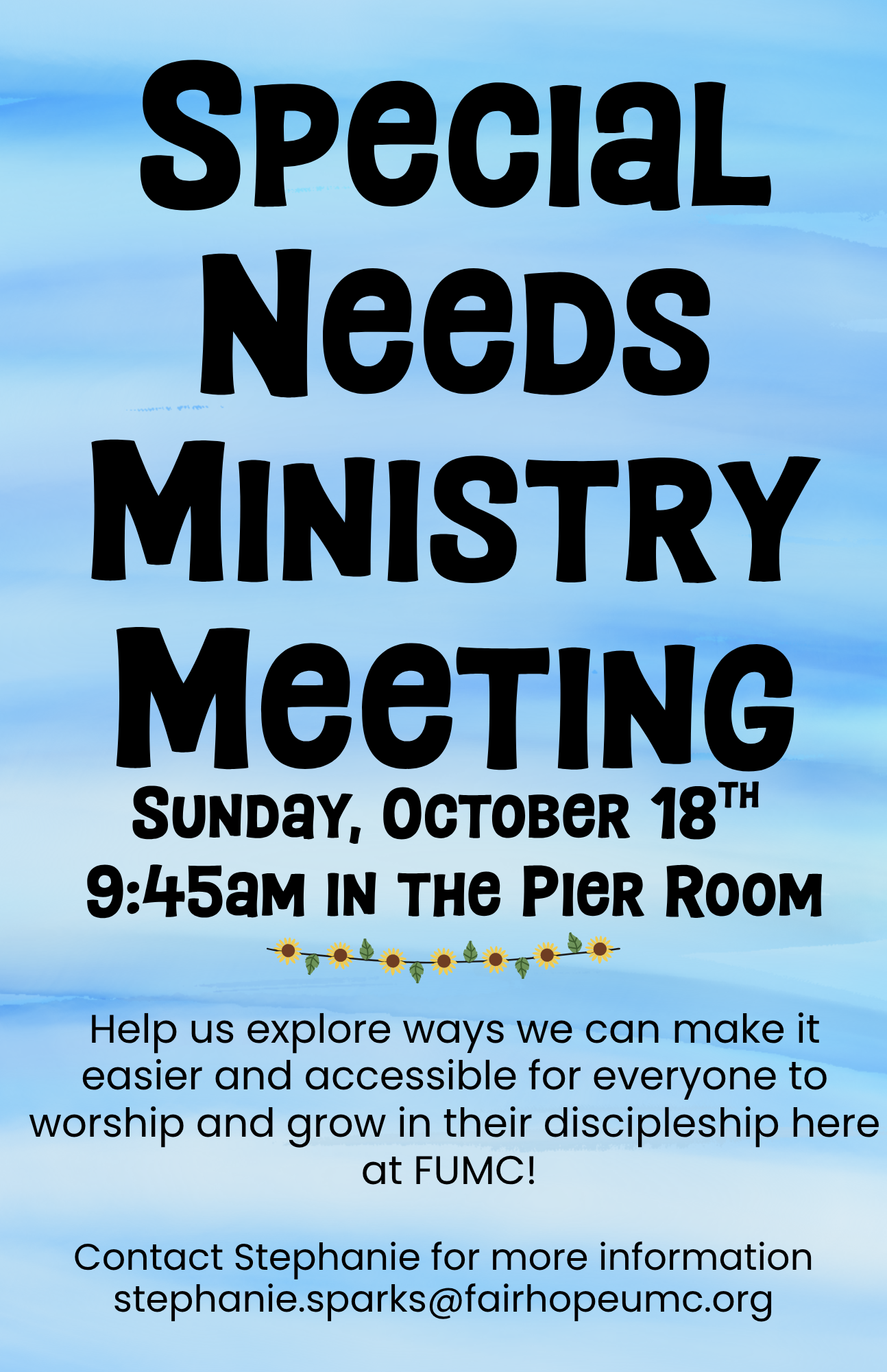 Special Needs Ministry Meeting