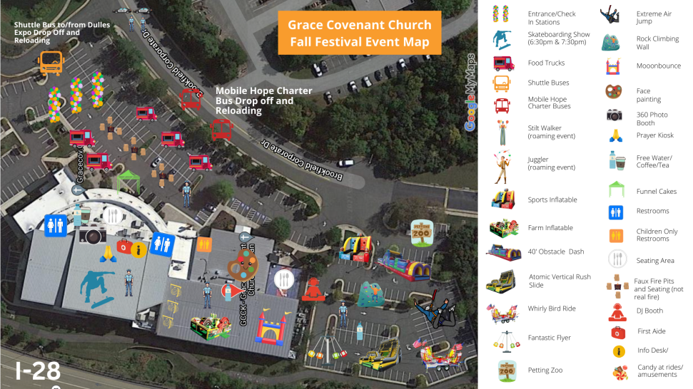 Site Map for the Fall Festival