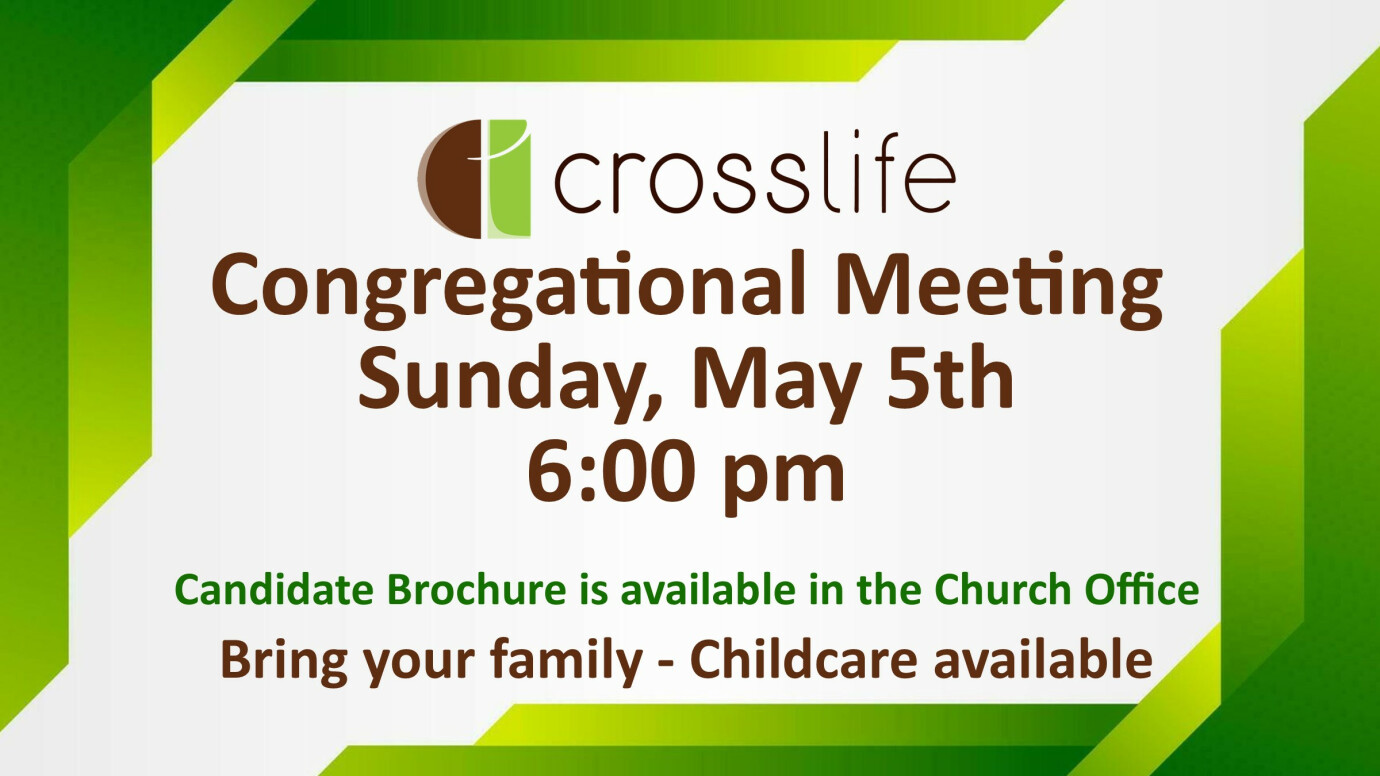 6:00 pm Congregational Meeting