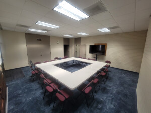 Linder Hall meeting room with flatscreen monitor
