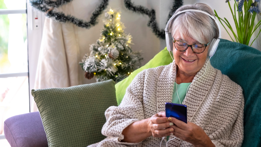 woman listening to music