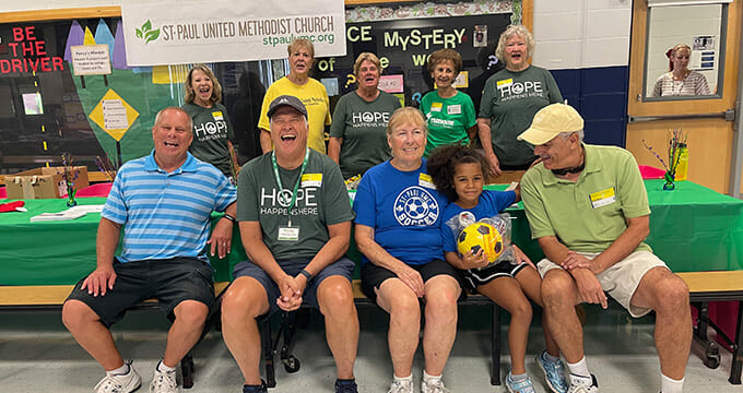 volunteers who gave out supplies last year