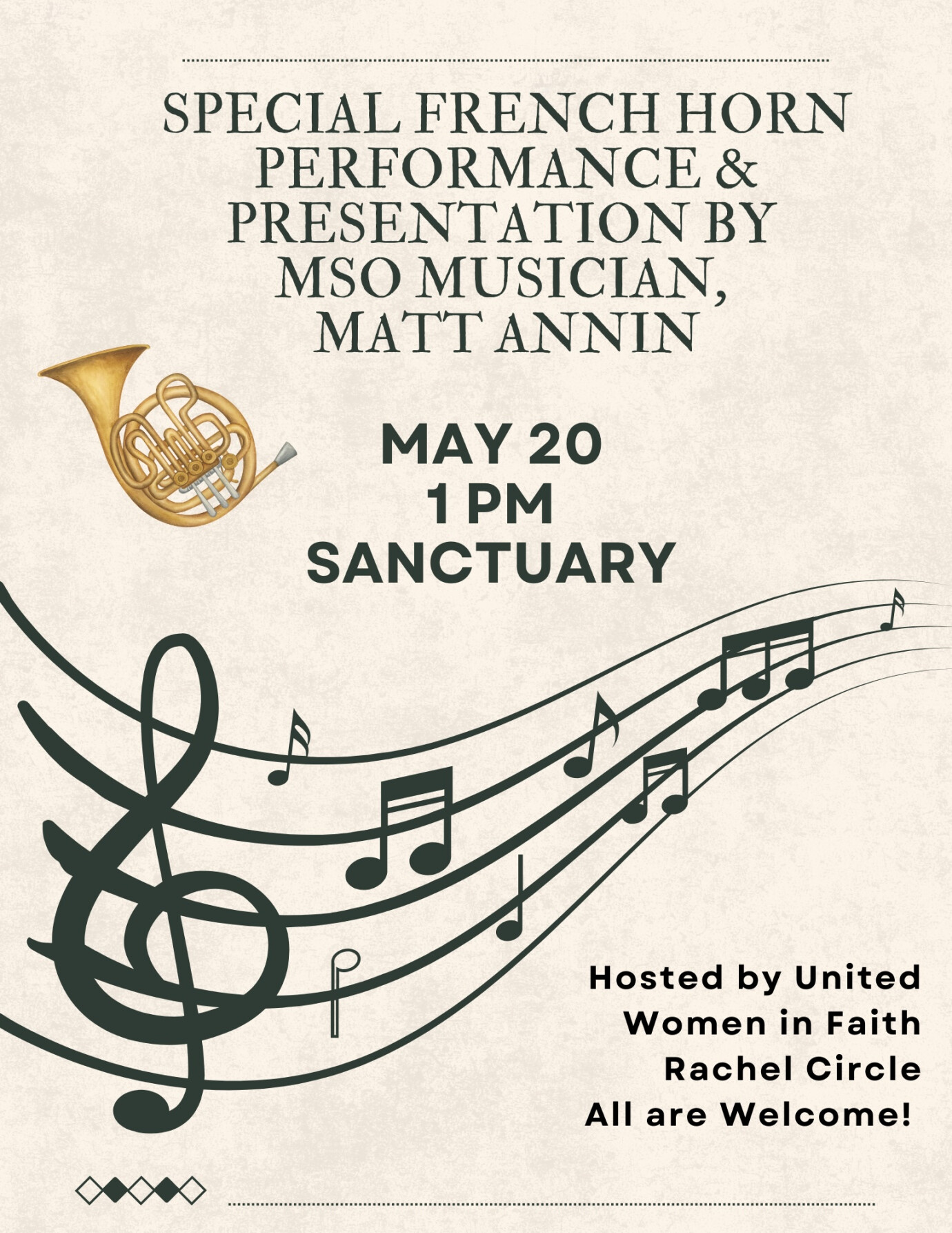 Matt Annin French Horn Presentation and Performance, Sponsored by Rachel Circle, UWF
