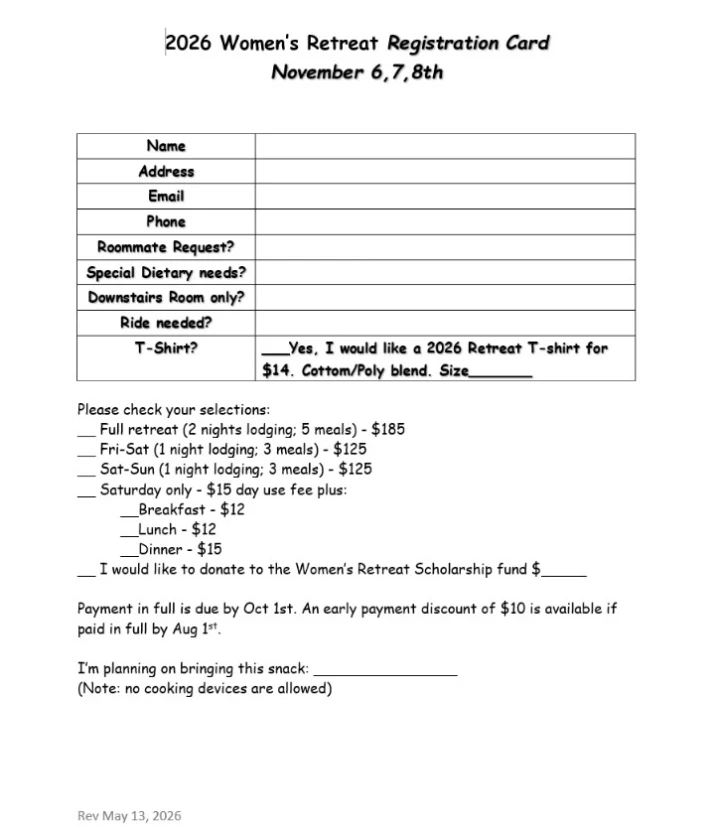 Registration Card