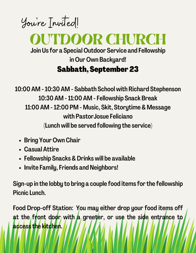 UPDATE FOR Outdoor Church
