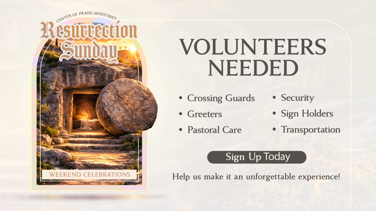 Resurrection Weekend  Volunteers Needed