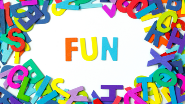 Kids letters spelling FUN